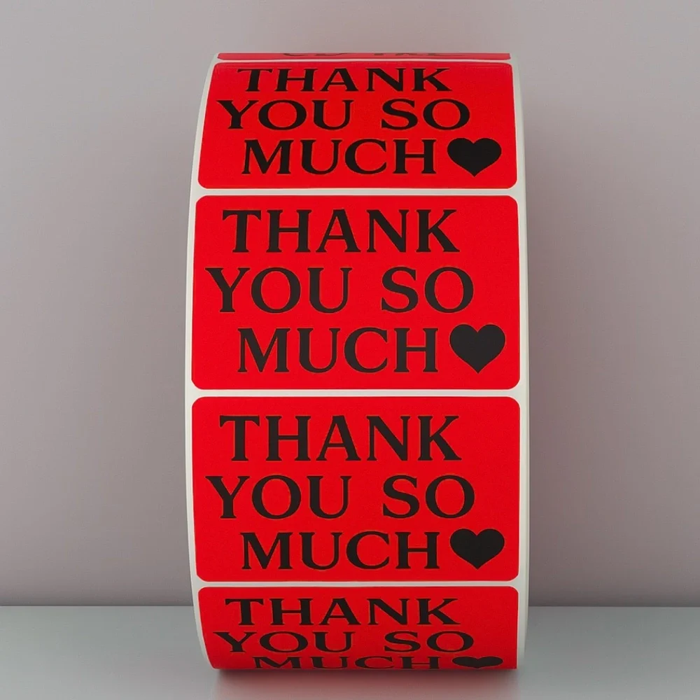 Thank You So Much Stickers – Heart Labels for Small Business Packaging Orders